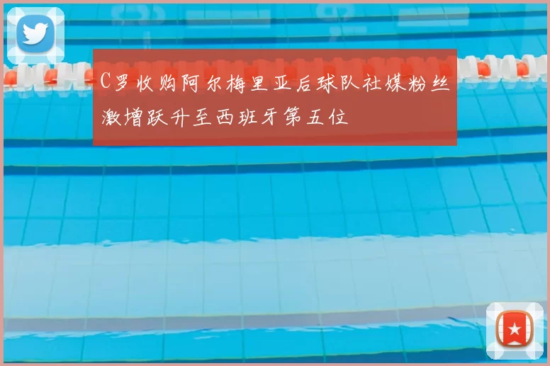 C罗收购阿尔梅里亚后球队社媒粉丝激增跃升至西班牙第五位